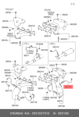 Датчик кислородный (лямбда-зонд) 3921037510 HYUNDAI KIA