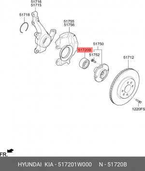 Подшипник ступицы колеса 517201W000 HYUNDAI KIA