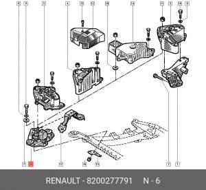 Подушка двигателя 8200277791 RENAULT