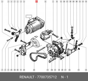 Стартер 7700735712 RENAULT