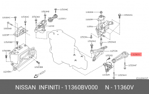 Подушка двигателя 11360BV000 NISSAN