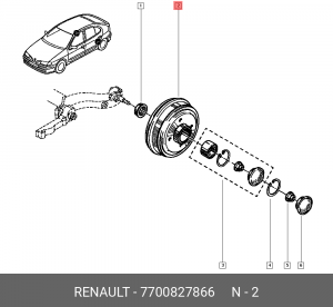 Барабан тормозной 7700827866 RENAULT