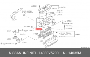 Прокладка впускного коллектора 14080V5200 NISSAN