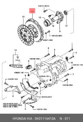 Корзина сцепления 0K011-16410A HYUNDAI KIA