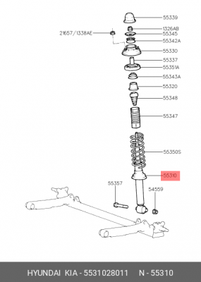 Амортизатор подвески 5531028011 HYUNDAI KIA