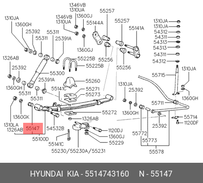 Сальник опоры приводного вала 5514743160 HYUNDAI KIA