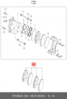 Колодки тормозные дисковые 58101-3EE00 HYUNDAI KIA