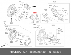 Колодки тормозные дисковые 58302-2SA30 HYUNDAI KIA