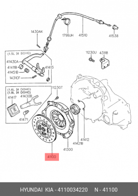 Диск сцепления 4110034220 HYUNDAI KIA