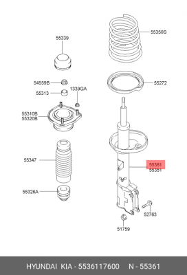 Амортизатор подвески 55361-17600 HYUNDAI KIA