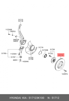 Диск тормозной 517123K100 HYUNDAI KIA