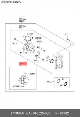 Колодки тормозные дисковые 58302-3KA40 HYUNDAI KIA