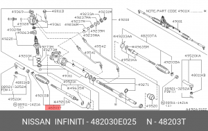 Пыльник рулевой рейки 48203-0E025 NISSAN