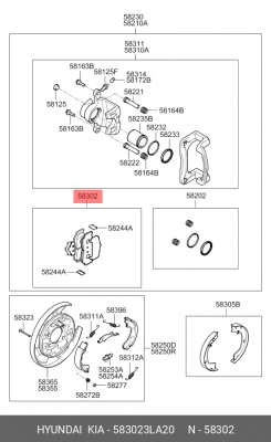 Колодки тормозные дисковые 583023LA20 HYUNDAI KIA