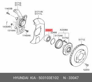 Подшипник ступицы колеса 503103E102 HYUNDAI KIA