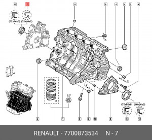Сальник коленвала 7700873534 RENAULT