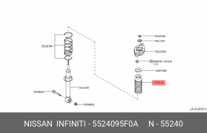 Отбойник с пыльником амортизатора подвески (комплект) 55240-95F0A NISSAN