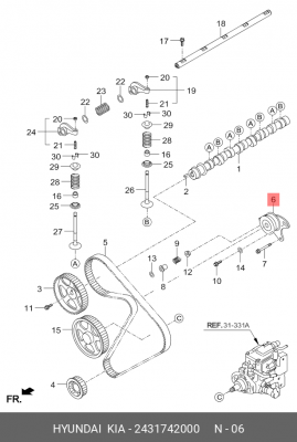 Ролик ремня ГРМ 24317-42000 HYUNDAI KIA