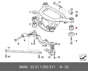 Сайлентблок задней балки 33 31 1 092 517 BMW