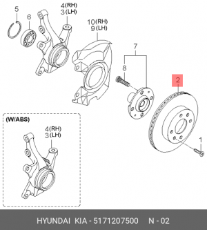 Диск тормозной 51712-07500 HYUNDAI KIA