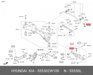 Стойка стабилизатора 55530-2W100 HYUNDAI KIA