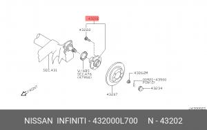 Ступица колеса 43200-0L700 NISSAN