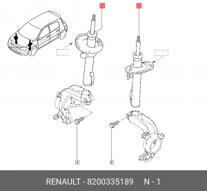 Амортизатор подвески 8200335189 RENAULT