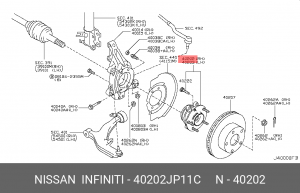 Ступица колеса 40202JP11C NISSAN