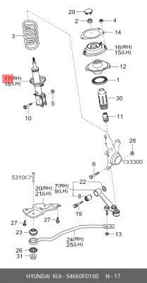 Амортизатор подвески 54660FD100 HYUNDAI KIA