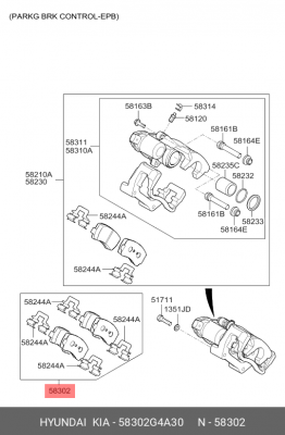 Колодки тормозные дисковые 58302G4A30 HYUNDAI KIA