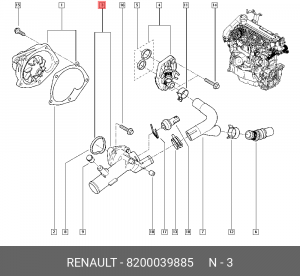 Термостат системы охлаждения 8200039885 RENAULT