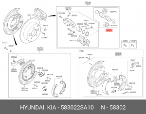 Колодки тормозные дисковые 583022SA10 HYUNDAI KIA