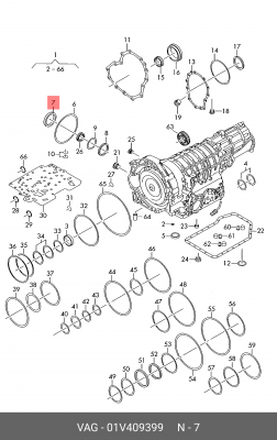 Сальник дифференциала 01V 409 399 VAG