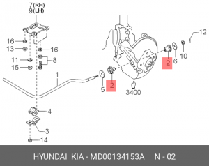 Деталь MD00134153A HYUNDAI KIA