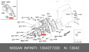 Сальник коленвала 13043-T7200 NISSAN