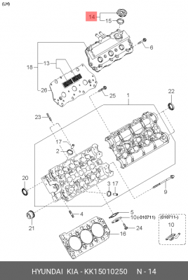 Крышка маслозаливной горловины KK15010250 HYUNDAI KIA