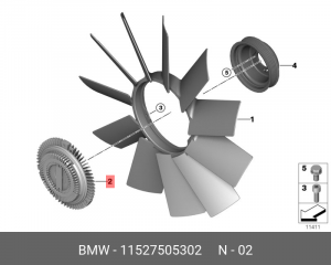 Вискомуфта системы охлаждения ДВС 11 52 7 505 302 BMW