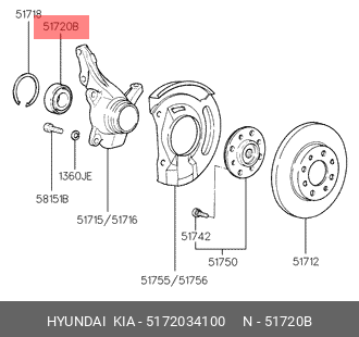 Подшипник ступицы колеса 5172034100 HYUNDAI KIA