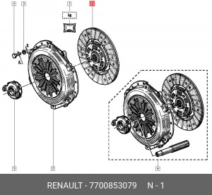 Диск сцепления 7700853079 RENAULT
