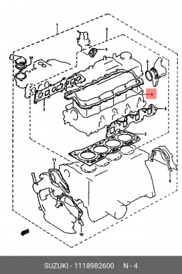 Прокладка крышки ГБЦ 11189-82600 SUZUKI