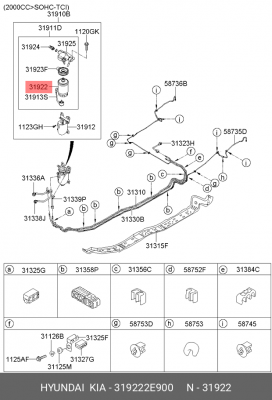 Фильтр топливный 31922-2E900 HYUNDAI KIA