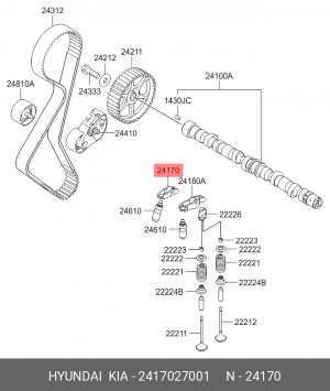 Коромысло - рокер клапана 2417027001 HYUNDAI KIA