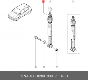 Амортизатор подвески 8200193017 RENAULT