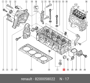 Заглушка распредвала 8200058022 RENAULT