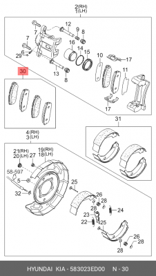 Колодки тормозные дисковые 58302-3ED00 HYUNDAI KIA