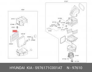 Фильтр салона S97617-1C001AT HYUNDAI KIA