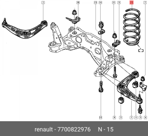 Пружина подвески 7700822976 RENAULT