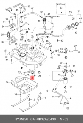 Фильтр топливный 0K32A-20490 HYUNDAI KIA