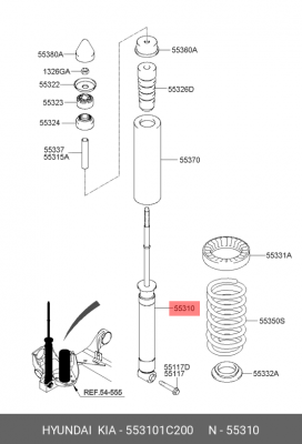 Амортизатор подвески 55310-1C200 HYUNDAI KIA