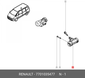 Цилиндр тормозной рабочий 7701035477 RENAULT